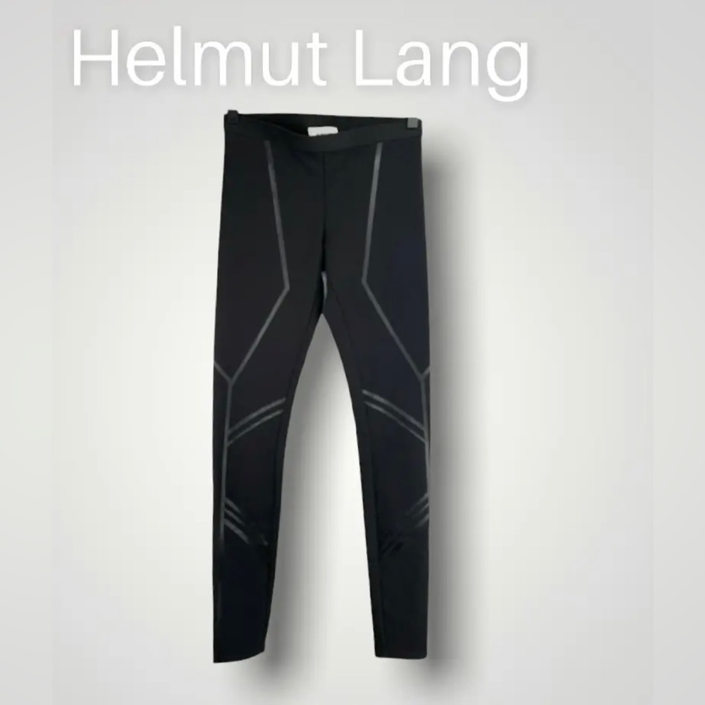 Helmut Lang scuba reflect black leggings size Large excellent condition $395